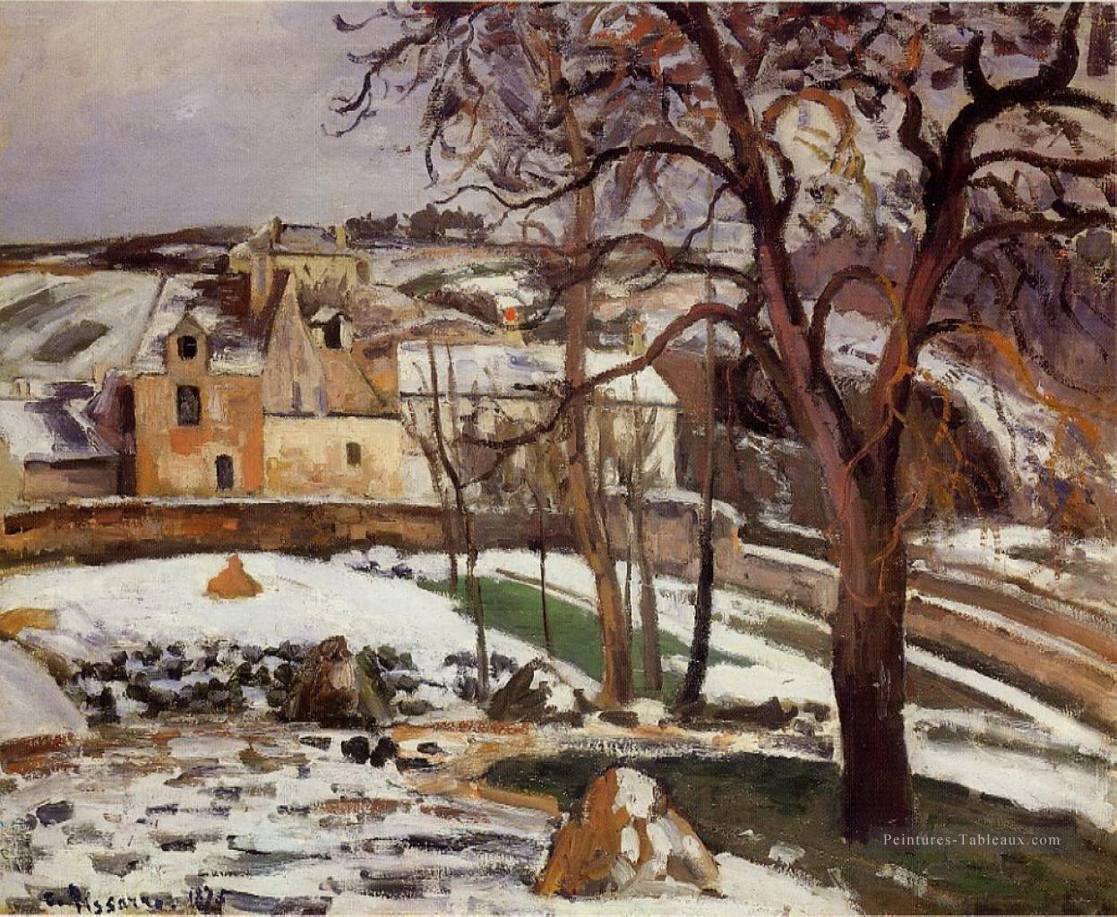 l’effet de la neige à l’hermitage pontoise 1875 Camille Pissarro Peintures à l'huile